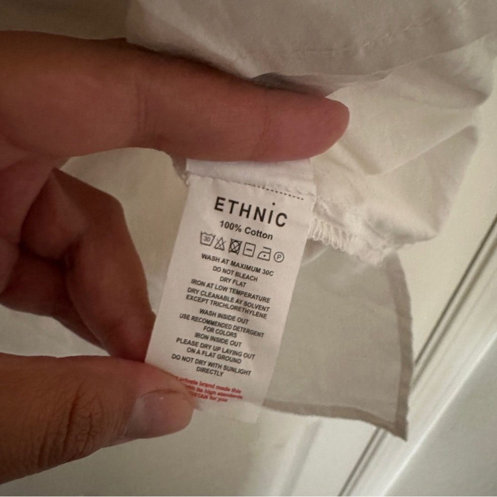 Boho Chic White Button Down Shirt With Embroidery - image 4